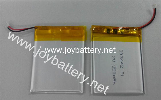 350mah small li polymer with PCM and wires 303442 3.7v 350mah li-ion polymer battery,403442,503442,583442,703442,803442