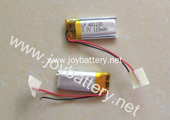 401230 3.7v 110mAh lipo Battery for buletooth headset,301220,401215, 301430, 401225, 401230, 402030, 401730, 402035