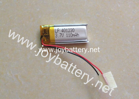 401230 3.7v 110mAh lipo Battery for buletooth headset,301220,401215, 301430, 401225, 401230, 402030, 401730, 402035