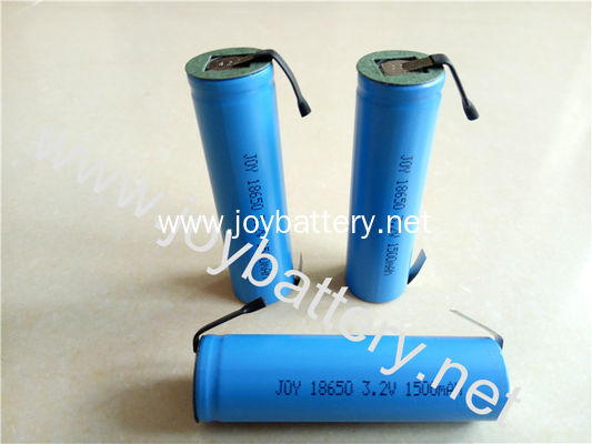 18650 LiFePO4 cylindrical battery 3.2v 1500mah battery with tabs,LiFePO4 18650 3.2V 1500mAh battery solder tabs