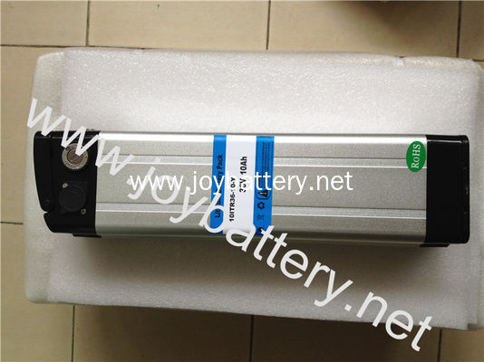 36V 10Ah silver fish ebike battery,36v 10ah electric bike li ion battery with silver fish case