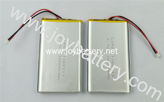 3.7V 1165113 10000mAh lipo battery for power bank,1165113 3.7V 10Ah polymer battery pack with PCB