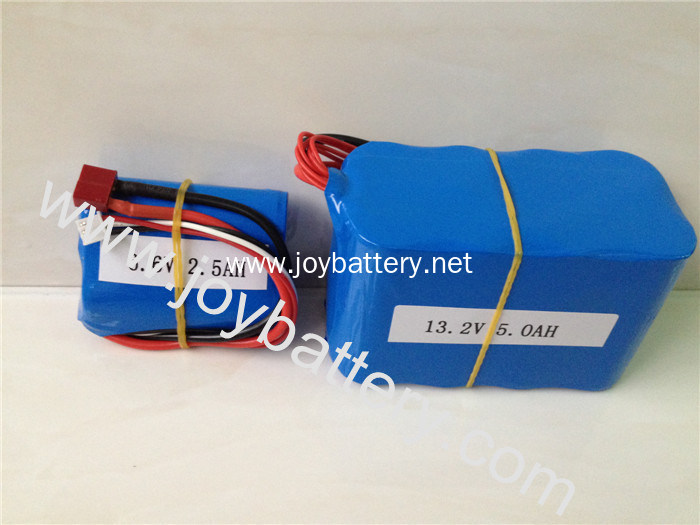 A123 LiFePo4 ANR26650M1A 3.3V 2500mah 26650 cell 4S2P 13.2V 5Ah battery pack with T plug