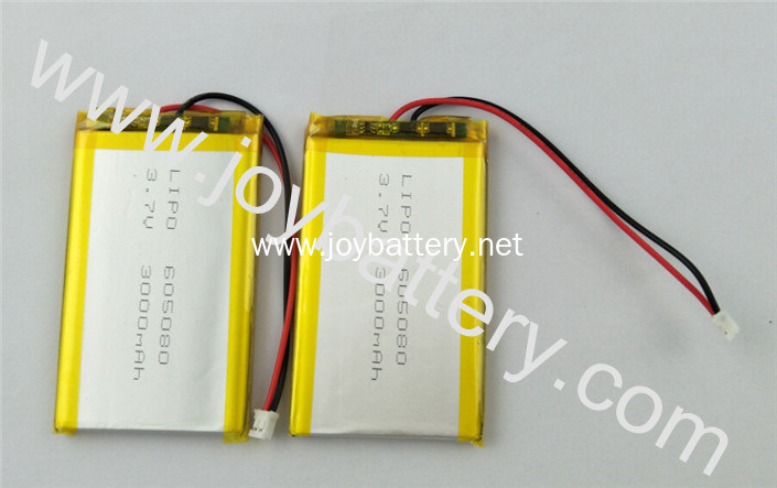 Rechargeable 605080 li-ion battery 3.7v 3000mah for cellular phone,3.7v 3000mah battery 605080