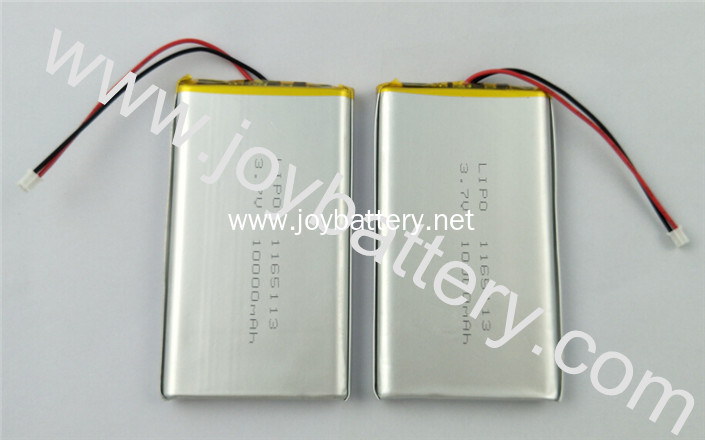 3.7V 1165113 10000mAh lipo battery for power bank,1165113 3.7V 10Ah polymer battery pack with PCB
